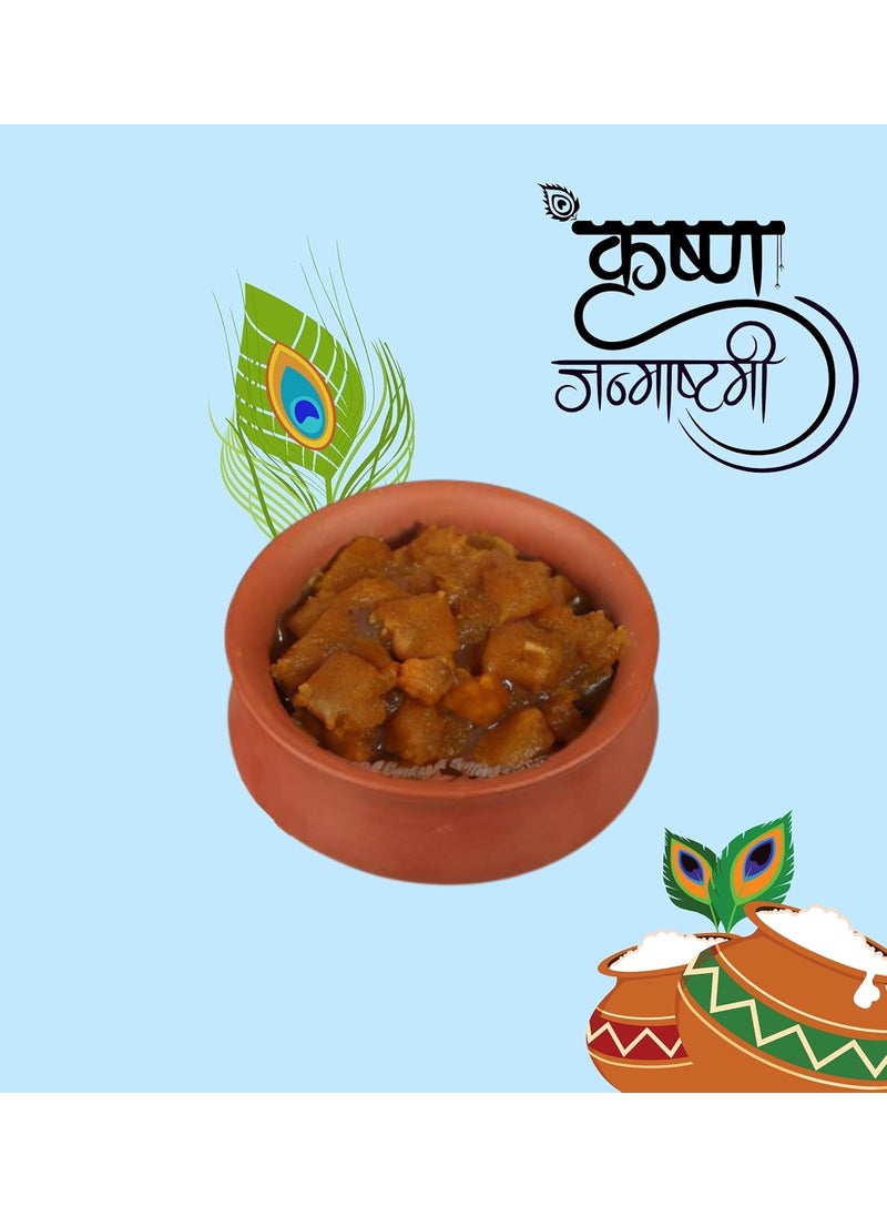 Terra Charms Terra Charms Clay Handi For Handi of Devotion Celebrating Krishnas Birth with Clay Artistry Clay Pot Serving Pot Hand Craft Handi for Making Makhan Mishri Bhog Parsadm 1L Capacity  - Image 2