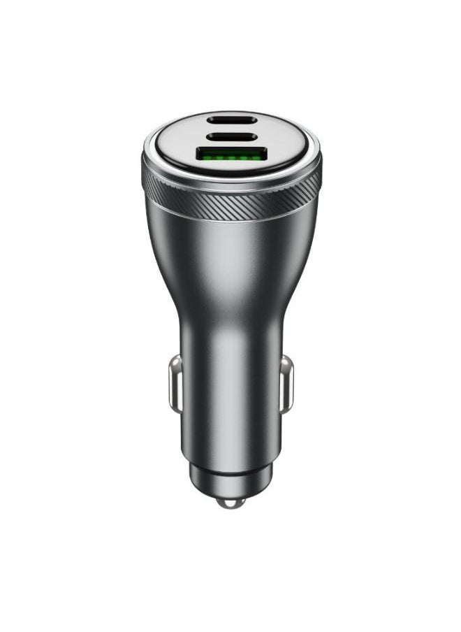 IQ TOUCH IQ TOUCH 95W Car Charger, 3-Port Fast Charging (2 USB-C + 1 USB-A), Aluminum Alloy Body, USB-C to USB-C Cable Included, Compact & Universal for Phones, Tablets & Laptops  - Image 2