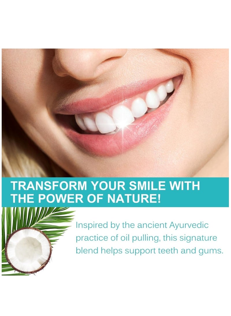 ALIVER Natural Coconut Oil Pulling Mouthwash Sachets 20 Pieces 12ml Each Teeth Whitening & Reducing Bad Breath Coconut Pulling Oil for Oral Health Reduce Bad Mouth Odor Cavity & Gums Sensitivity Unisex  - Image 5