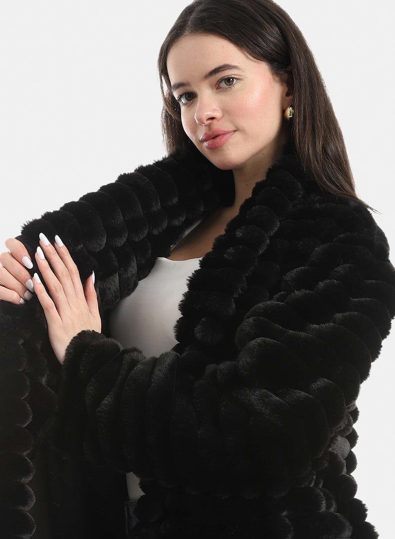 Red Circle Fur Cardigan - Image 4