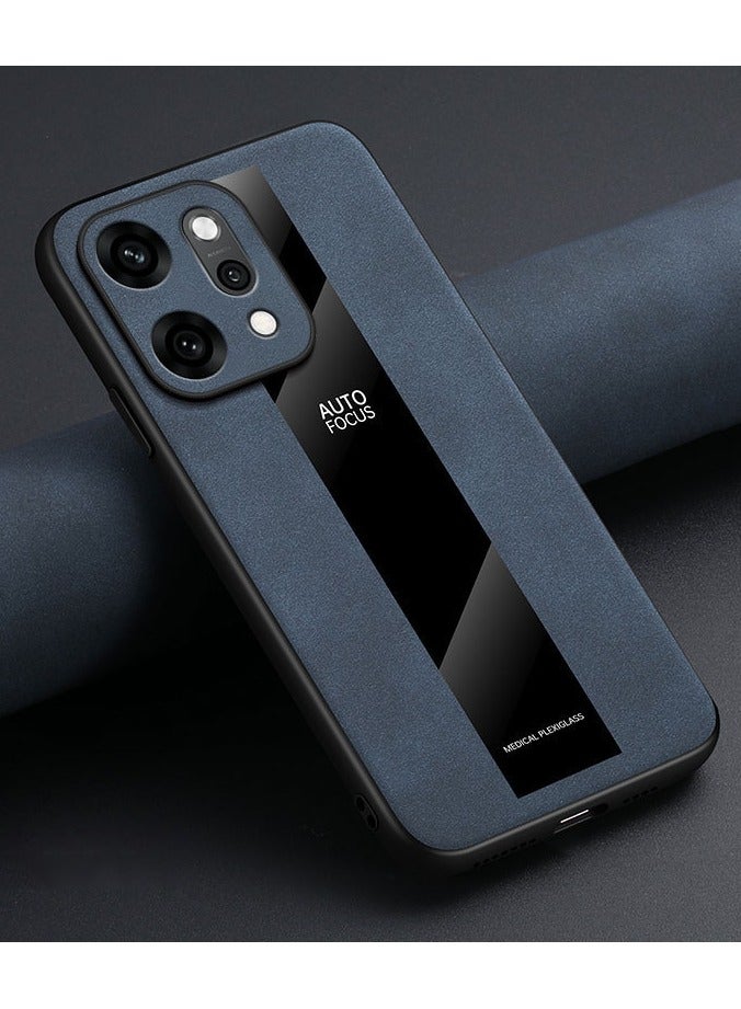 غطاء هاتف أوبو رينو 14 من جلد الإيلاستين المقاوم للسقوط وبصمات الأصابع.