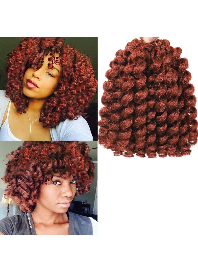 Flagship - Wand Curl Crochet Hair 8 Inch 80 Roots Jamaican Bounce Crochet Hair Curly Braiding Crochet Hair Ginger Color Short Crochet Braids Ringlet Twist Crochet Hair for Black Women Extensions4 PCS 350 - Image 1