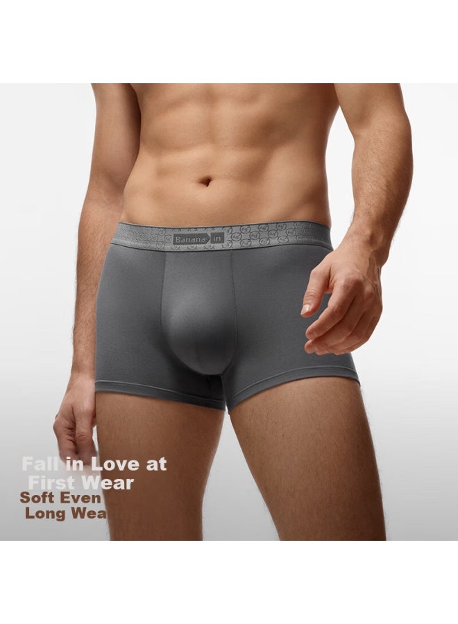 Bananain Silver Skin 510s Men's Underwear 60s Long-staple Cotton Soft Breathable Sports Antibacterial Square Shorts 3-pack - Image 2