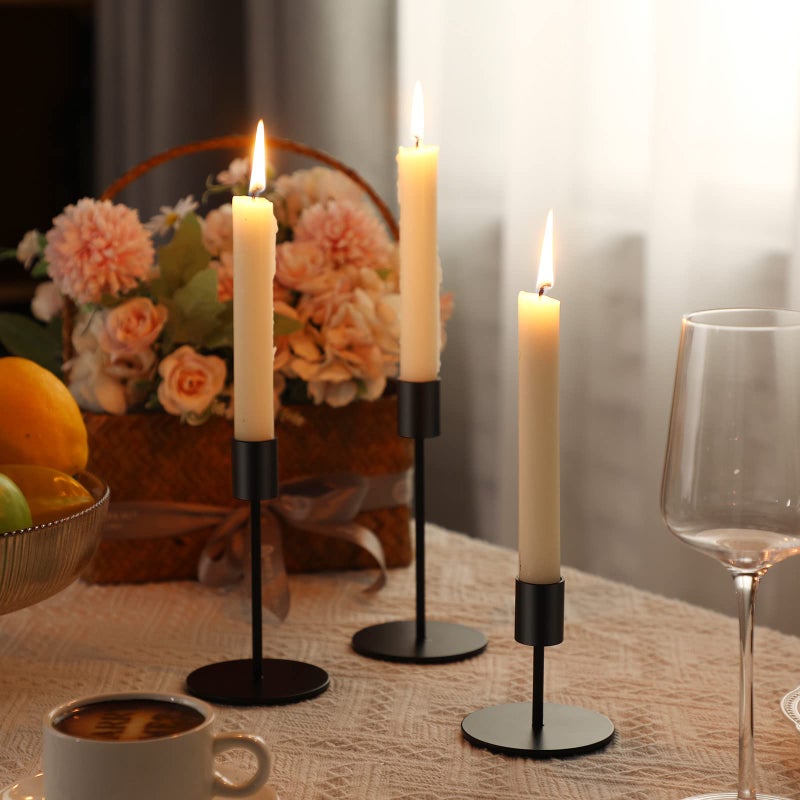 Sieral Sieral Candle Holders Set Candlesticks Holders Bulk Decorative Taper Candle Holders Modern Metal Candelabras for Wedding Dinning Anniversary Home Xmas Party Decor Table Centerpiece(Matte Black 36 Pcs)  - Image 5