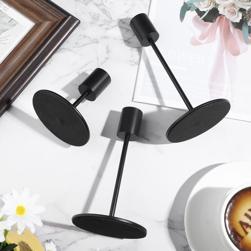 Sieral Sieral Candle Holders Set Candlesticks Holders Bulk Decorative Taper Candle Holders Modern Metal Candelabras for Wedding Dinning Anniversary Home Xmas Party Decor Table Centerpiece(Matte Black 36 Pcs)  - Image 4