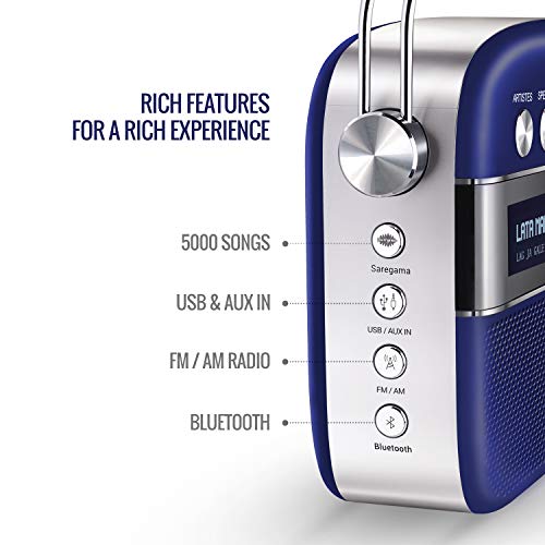 Carvaan Saregama Carvaan Premium Hindi - Portable Music Player with 5000 Preloaded Songs, FM/BT/AUX (Royal Blue) - Image 2