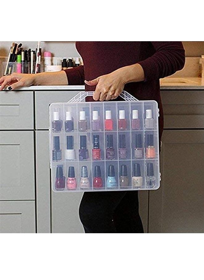 Generic - 48 Multi Grid Portable Nail Polish Storage Box Organizer Holder For Display and Storage Transparent Box - Image 1