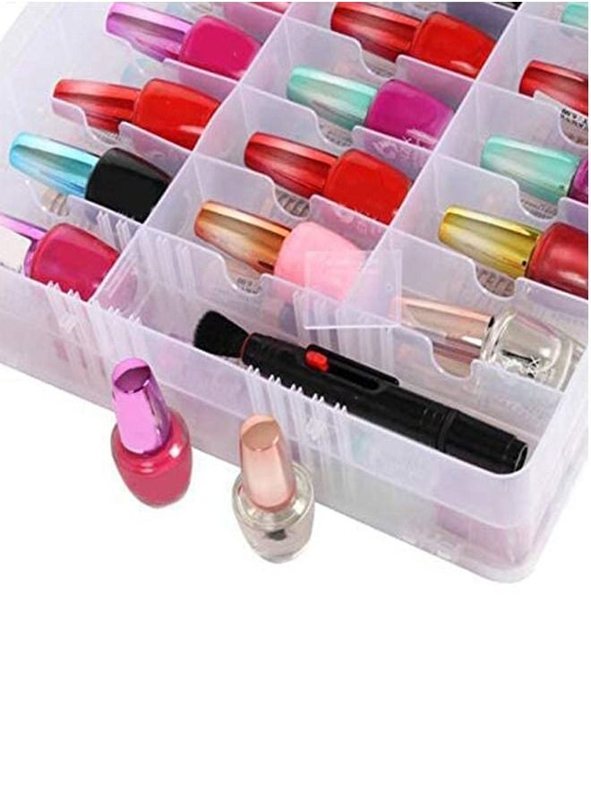 Generic - 48 Multi Grid Portable Nail Polish Storage Box Organizer Holder For Display and Storage Transparent Box - Image 1