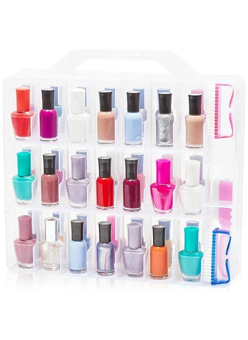 Generic - 48 Multi Grid Portable Nail Polish Storage Box Organizer Holder For Display and Storage Transparent Box - Image 1