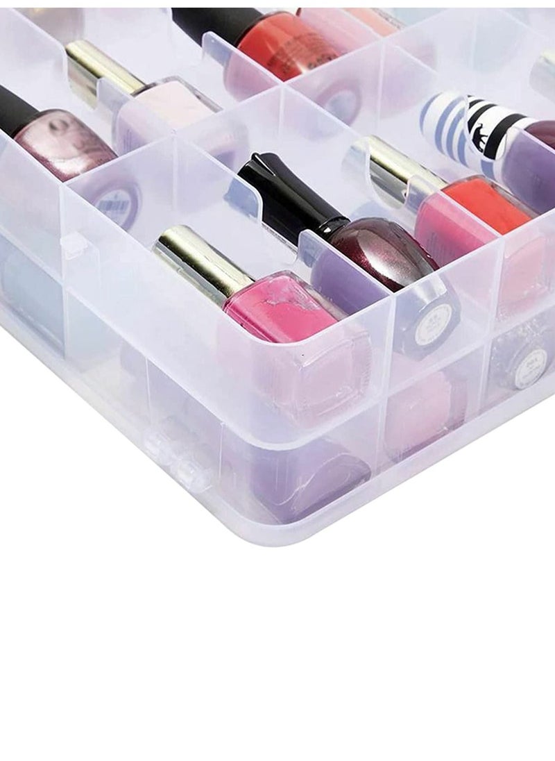 Generic - 48 Multi Grid Portable Nail Polish Storage Box Organizer Holder For Display and Storage Transparent Box - Image 1