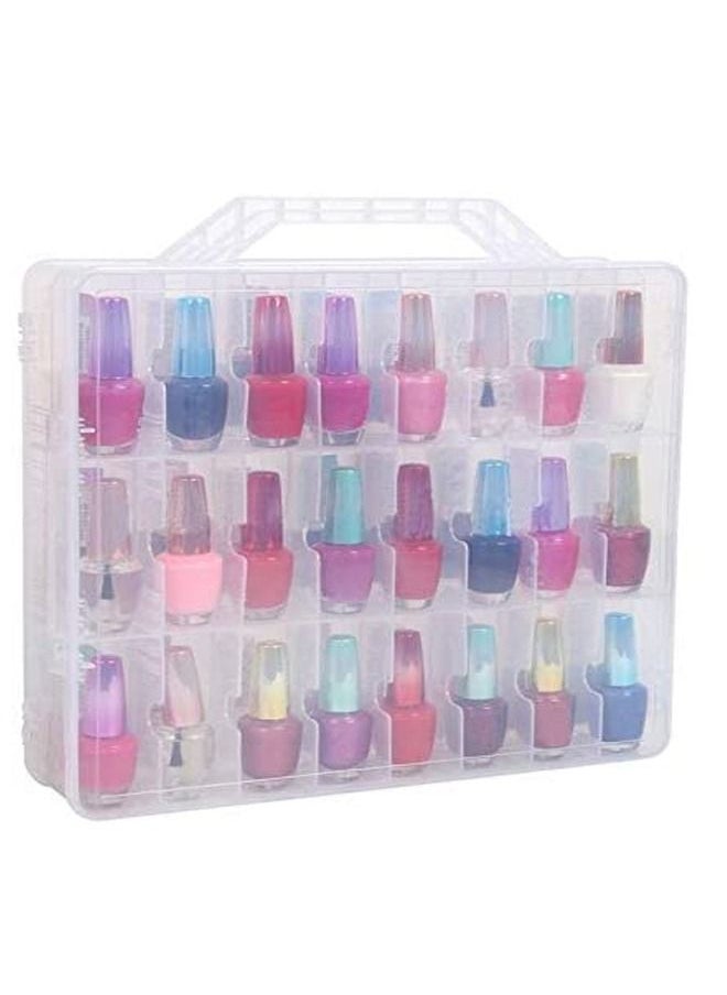 Generic - 48 Multi Grid Portable Nail Polish Storage Box Organizer Holder For Display and Storage Transparent Box - Image 1