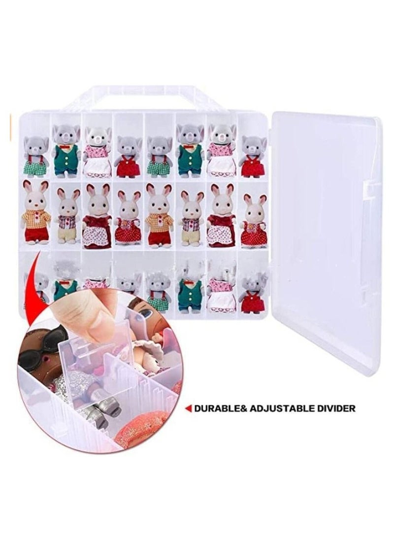 Generic - 48 Multi Grid Portable Nail Polish Storage Box Organizer Holder For Display and Storage Transparent Box - Image 1
