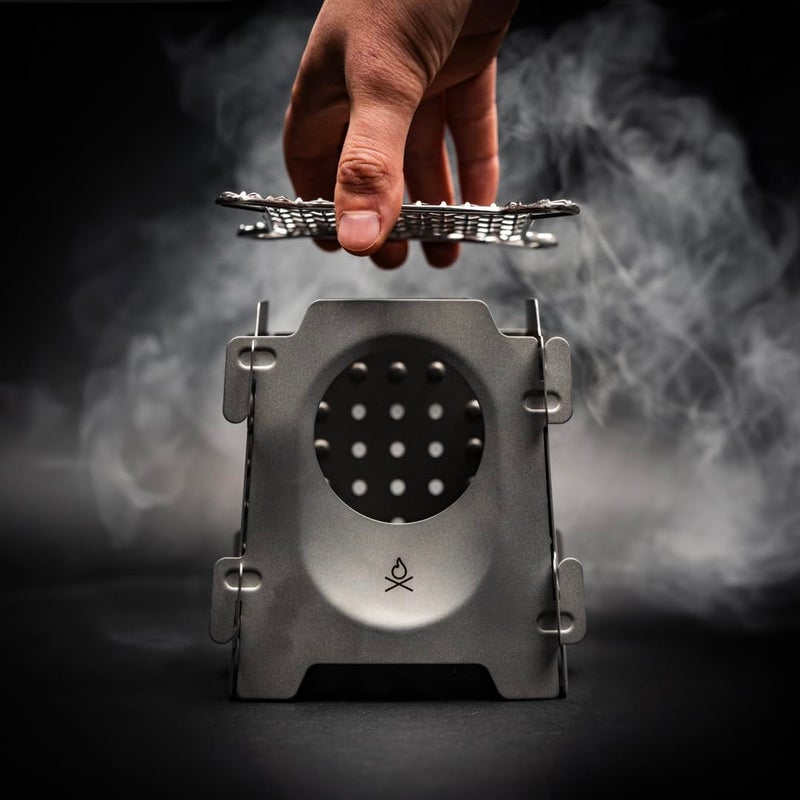 Ã¼berleben Ãœberleben | StÃ¶ker Wood Burning Camping Stove â€“ 18oz Flatpack Stainless Steel Wood Stove for Backpacking, Hiking & Outdoor Cooking â€“ Portable, Folding Camping Essentials (Bead-Blasted) - Image 5