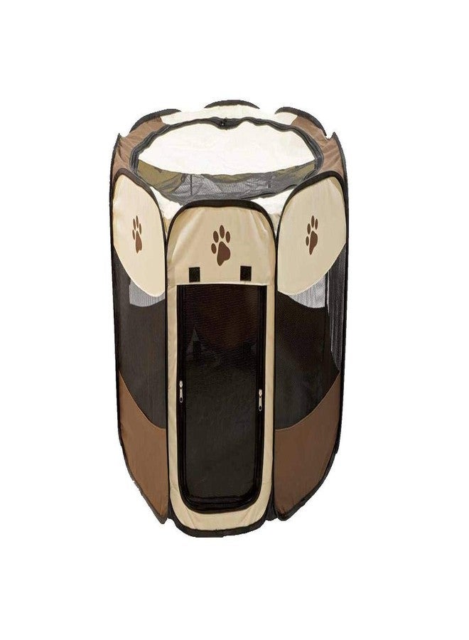 Etna Portable Foldable Pet Playpen For Dogs, Paw Print - Indoor and Outdoor Use, Medium/Large Sized Pets - Pop-Up, Traveling, Kennel Design, Ideal for Keeping Pets Safe and Secure - 36 x 23 Inches - Image 1