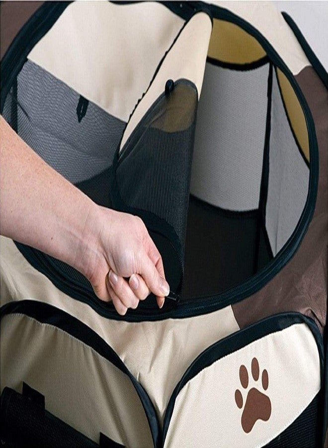 Etna Portable Foldable Pet Playpen For Dogs, Paw Print - Indoor and Outdoor Use, Medium/Large Sized Pets - Pop-Up, Traveling, Kennel Design, Ideal for Keeping Pets Safe and Secure - 36 x 23 Inches - Image 2