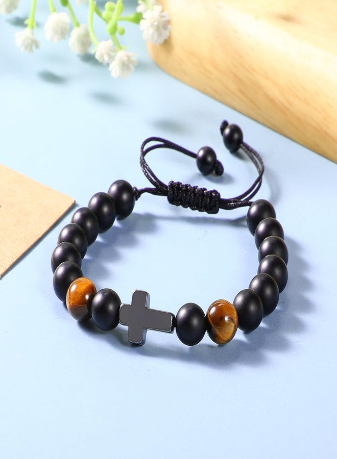 Lamyba Easter Basket Stuffers for Teen Boys, Christian Cross Bracelet, Easter Bracelets for Teens, Christian Gifts for Son Grandson, Religious Jewelry Presents for Men - Image 2
