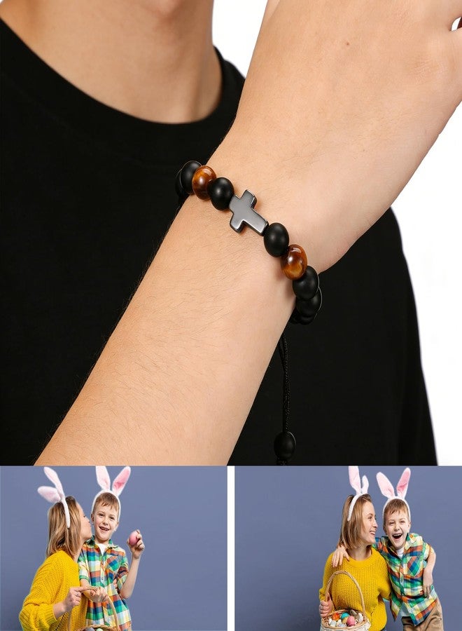 Lamyba Easter Basket Stuffers for Teen Boys, Christian Cross Bracelet, Easter Bracelets for Teens, Christian Gifts for Son Grandson, Religious Jewelry Presents for Men - Image 5