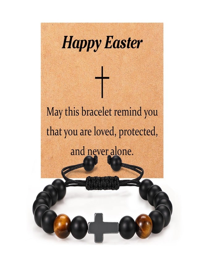 Lamyba Easter Basket Stuffers for Teen Boys, Christian Cross Bracelet, Easter Bracelets for Teens, Christian Gifts for Son Grandson, Religious Jewelry Presents for Men - Image 1