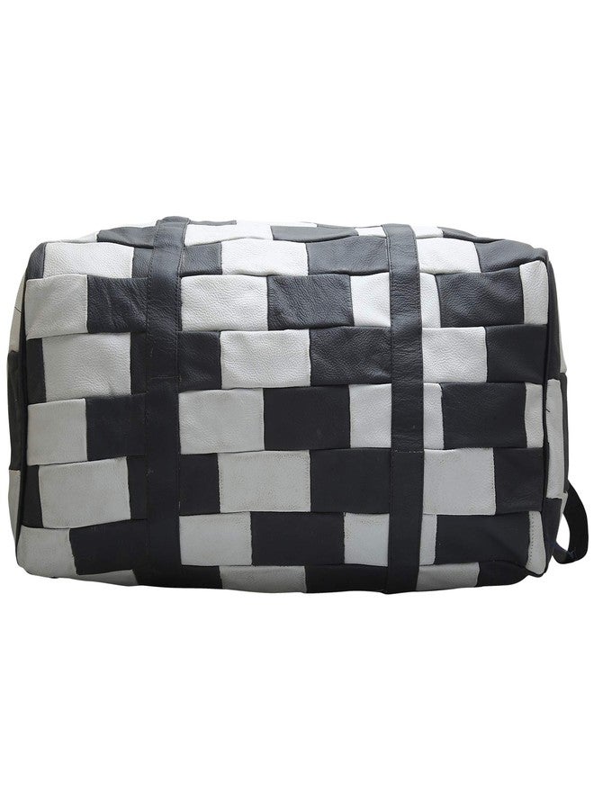 BDS CREATIONS SHAYMA 2 Grey and Black Pure 100% Genuine Leather Panama Super Travelling Luggage Bag/Handbag/Shoulder Bag/Duffel Bag - Image 4