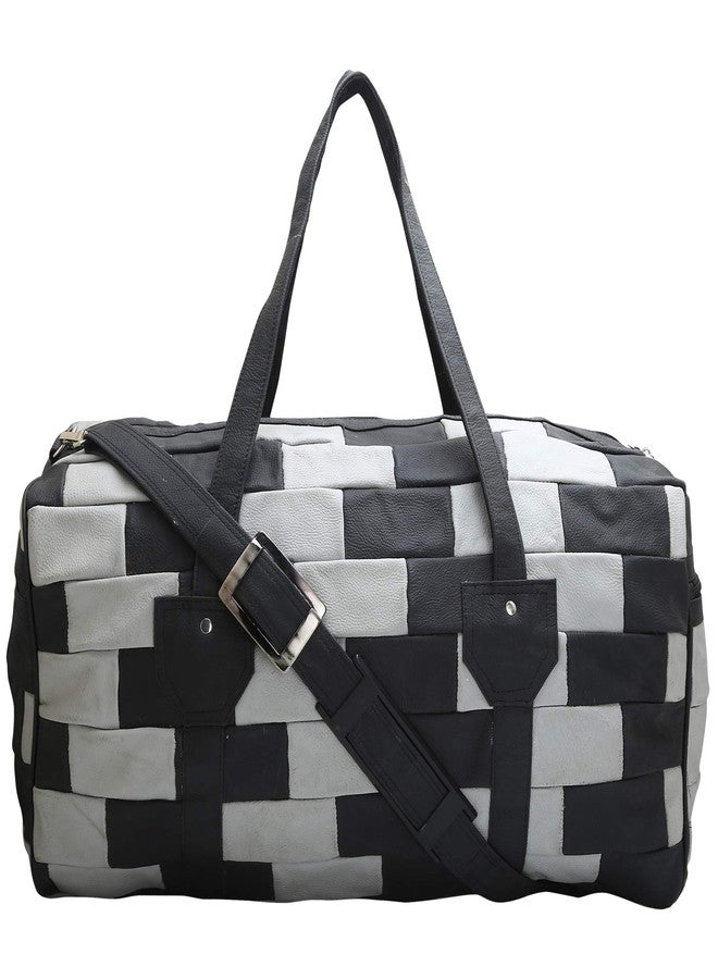 BDS CREATIONS SHAYMA 2 Grey and Black Pure 100% Genuine Leather Panama Super Travelling Luggage Bag/Handbag/Shoulder Bag/Duffel Bag - Image 2