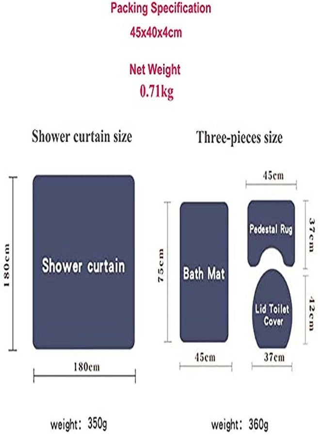DDS-DUDES 4Pcs Christmas Shower Curtain Sets Kids Bathroom Halloween Decor with 12 Curtain Hooks for Bathroom, Waterproof 71 x 71 inch (D9) - Image 5