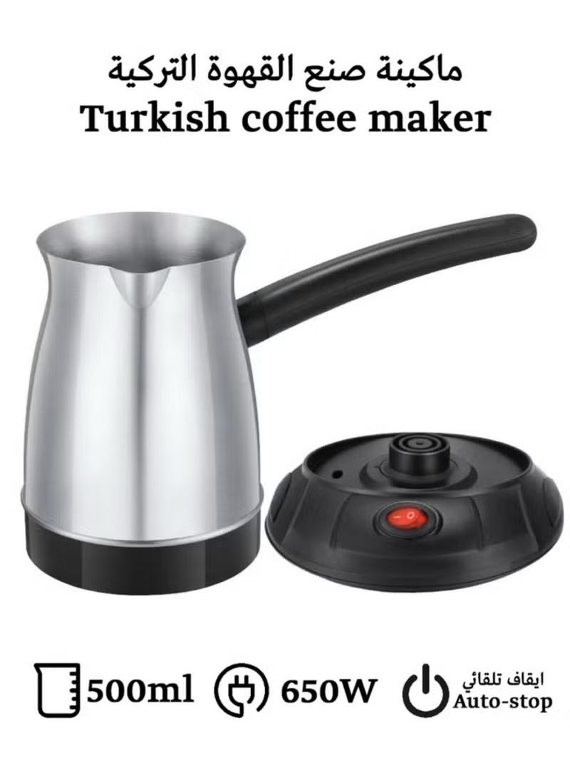 Dinex **DENX DX2086 Electric Turkish Coffee Maker, 650W, 0.5L Capacity, Up to 5 Cups, Stainless Steel Body, 360° Rotating Base** - Image 1