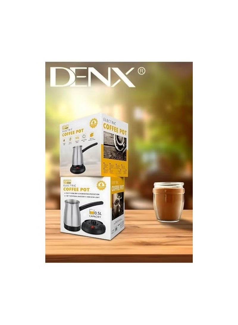 Dinex **DENX DX2086 Electric Turkish Coffee Maker, 650W, 0.5L Capacity, Up to 5 Cups, Stainless Steel Body, 360° Rotating Base** - Image 3