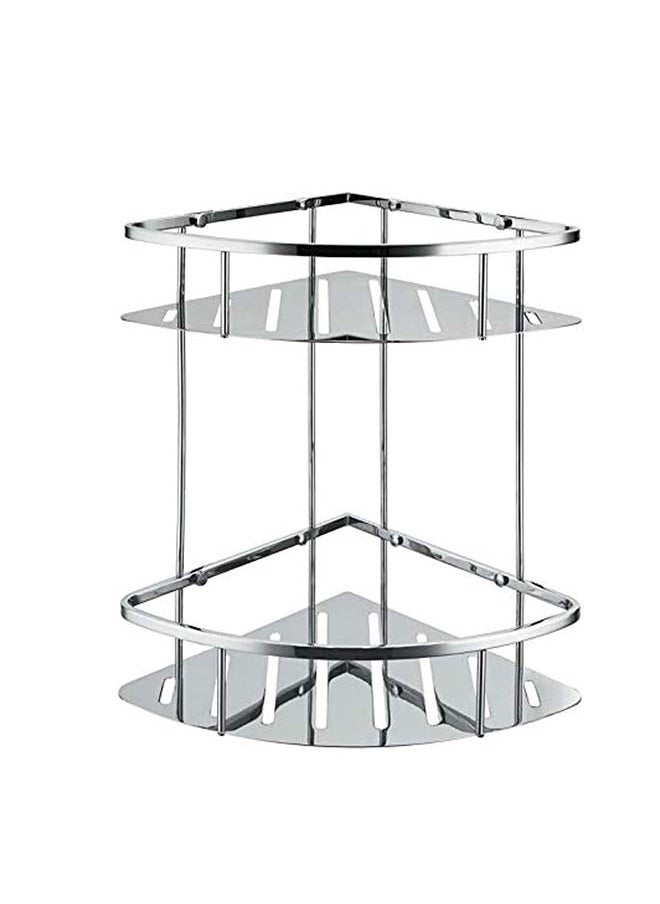 Generic Double Stainless Steel Corner Shelf 