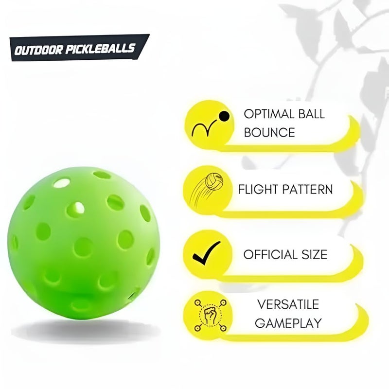Playwell Innov8 Outdoor Pickleball Balls, 40 Holes, Pack of 3, Green - Image 3