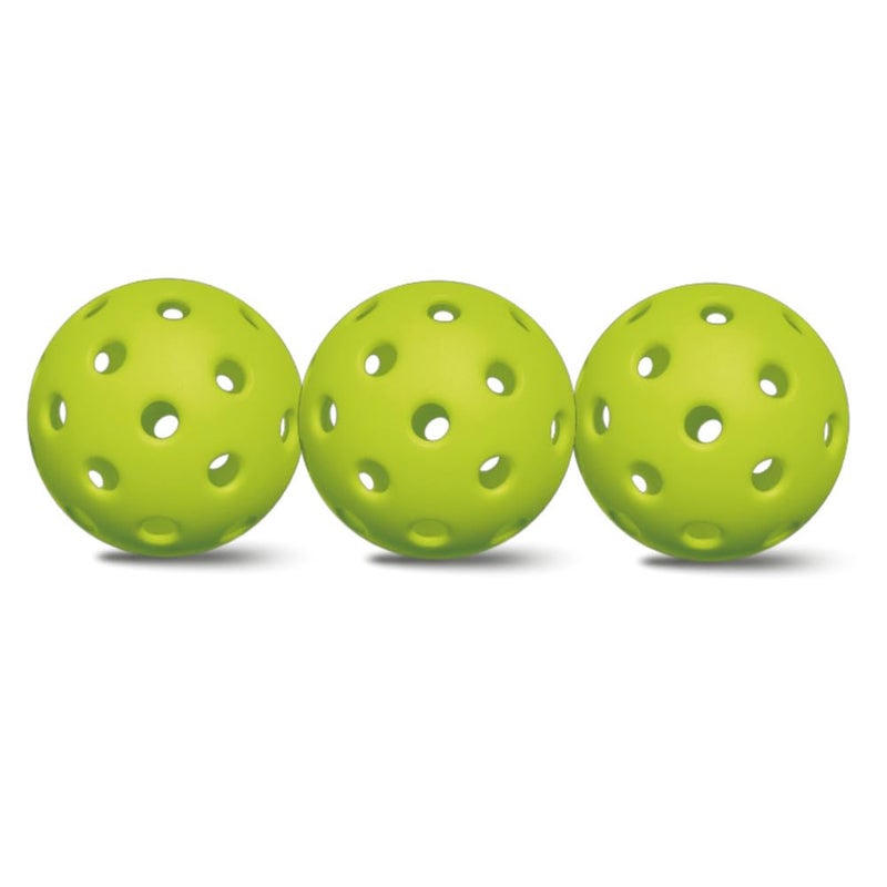 Playwell Innov8 Outdoor Pickleball Balls, 40 Holes, Pack of 3, Green - Image 2