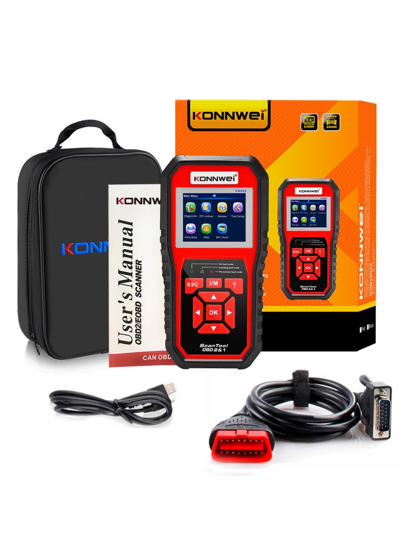 Konnwei أداة قراءة رموز الأعطال في محرك السيارة KONNWEI 850 Universal OBD2 Scanner Code Reader - Image 1