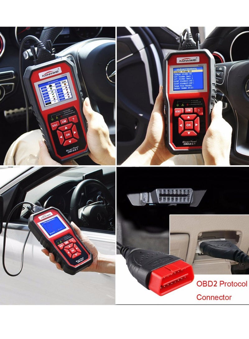 Konnwei أداة قراءة رموز الأعطال في محرك السيارة KONNWEI 850 Universal OBD2 Scanner Code Reader - Image 3