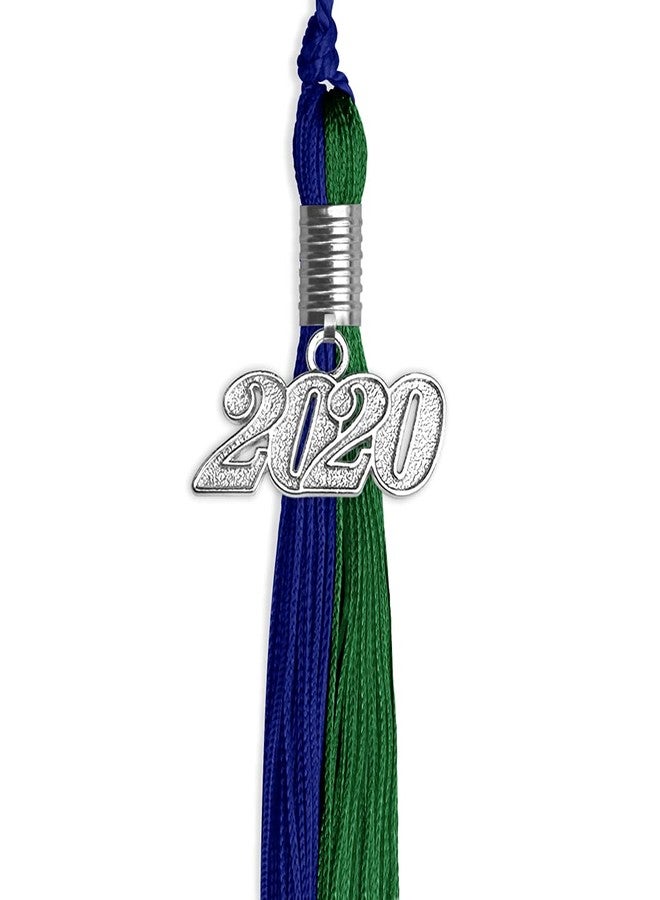 Endea Graduation Double Color Tassel with Silver Date Drop (Royal Blue/Green, 2020) - Image 2
