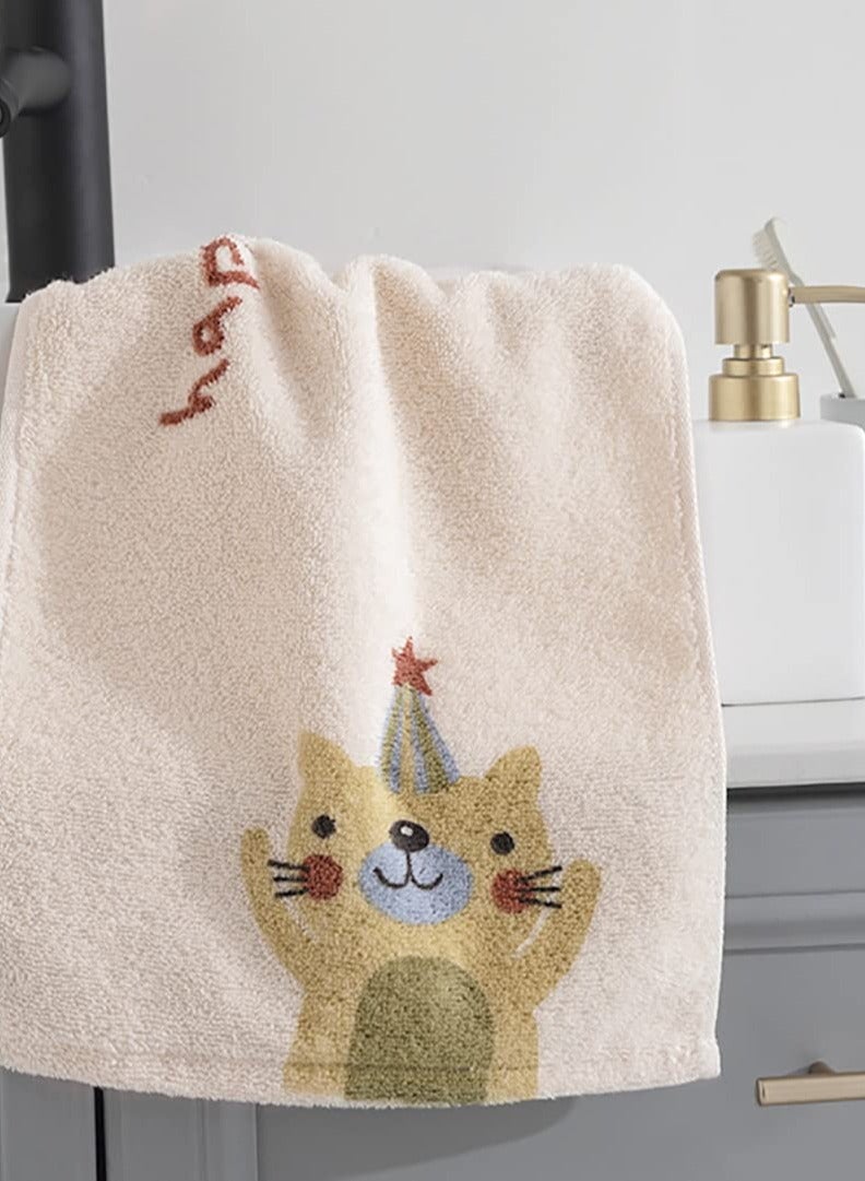 Excefore Bathroom Hand Towels, 4-Pack Cartoon Cat Hand Towel Soft 100% Cotton Towel Highly Absorbent Hand Towel, Hand Towels for Bath, Hand, Face, Gym and Spa, Size 10" x 20" - Image 5