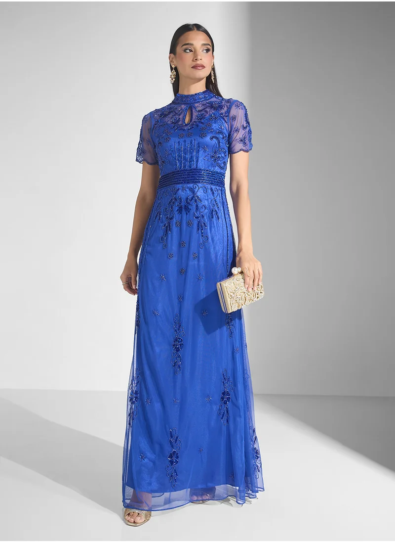 فروك اند فرل Embellished Key Hole Neck Dress