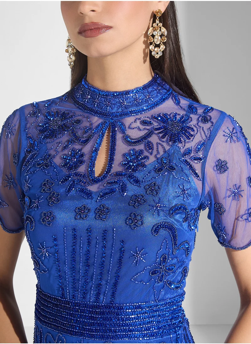 فروك اند فرل Embellished Key Hole Neck Dress