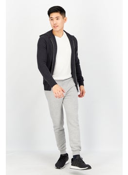 Celio Men Hood With Drawstring Long Sleeve Knitted Hoodie, Dark Grey  - Image 2