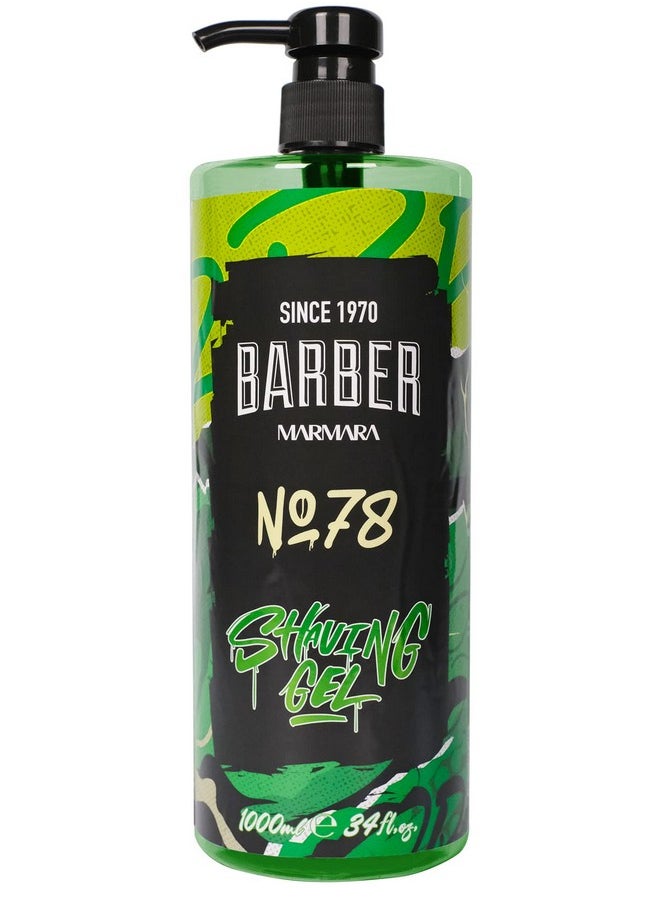 barber marmara - Men'S Shaving Gel No. 78 Men'S Shaving Gel Transparent 1000 Ml Shaving Gel Men Precise Shaving Of Beard Contours Does Not Foam Cools The Skin With Pump Dispenser - Image 1