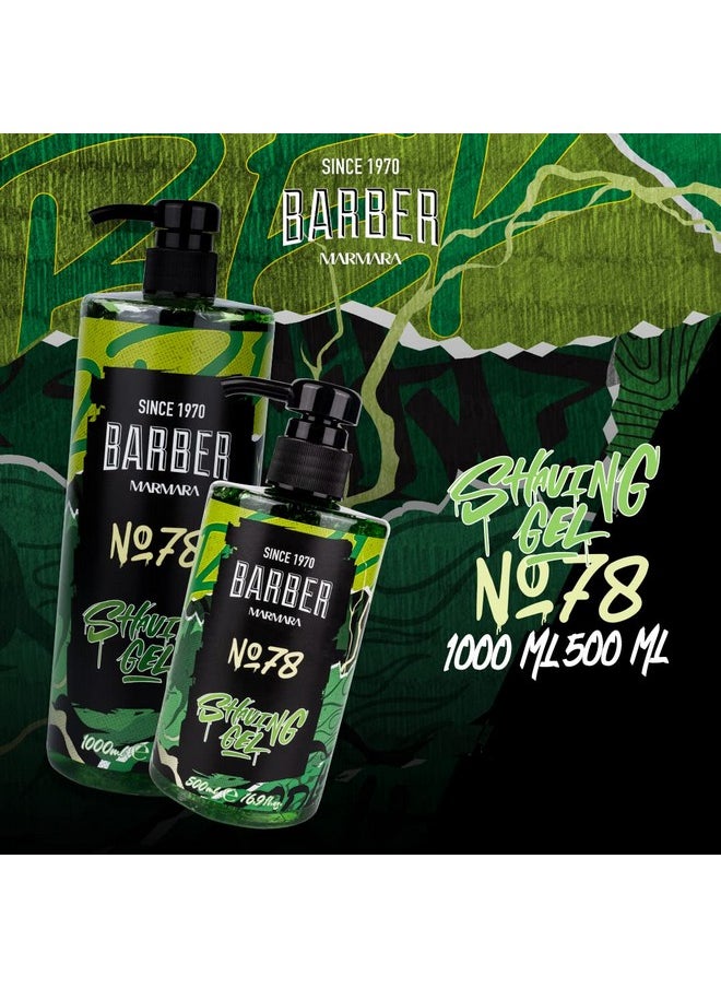 barber marmara - Men'S Shaving Gel No. 78 Men'S Shaving Gel Transparent 1000 Ml Shaving Gel Men Precise Shaving Of Beard Contours Does Not Foam Cools The Skin With Pump Dispenser - Image 1