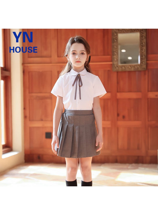 Yinuofang Girls' Short Sleeve White Shirt Summer Children's White T-shirt Primary School Students Chorus Shirt Children's Day Performance Costume - Image 3