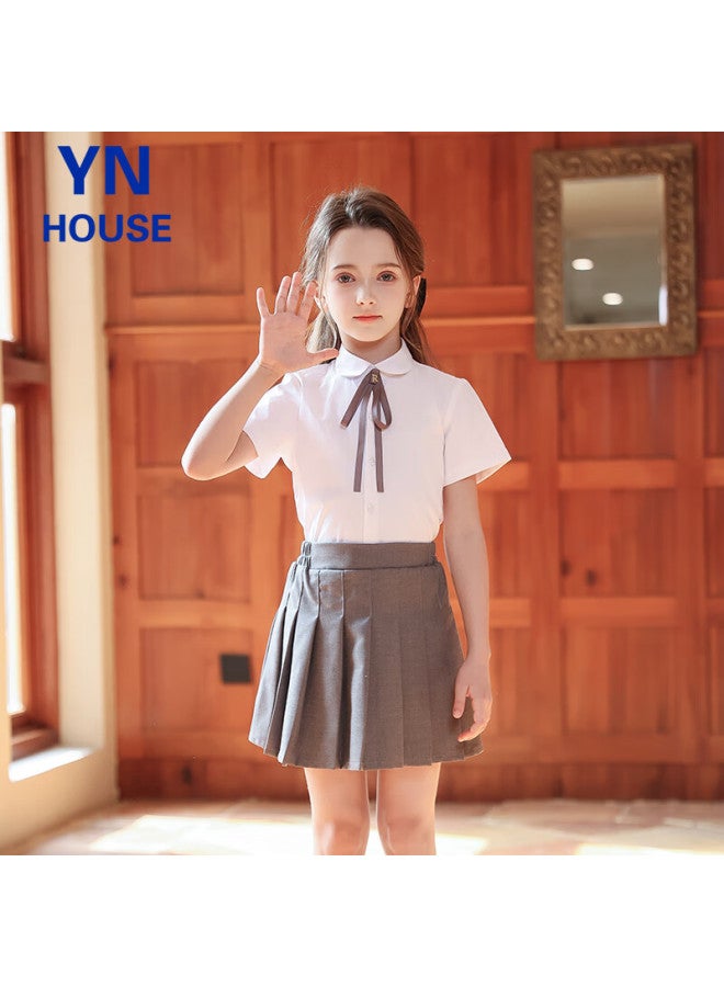 Yinuofang Girls' Short Sleeve White Shirt Summer Children's White T-shirt Primary School Students Chorus Shirt Children's Day Performance Costume - Image 4