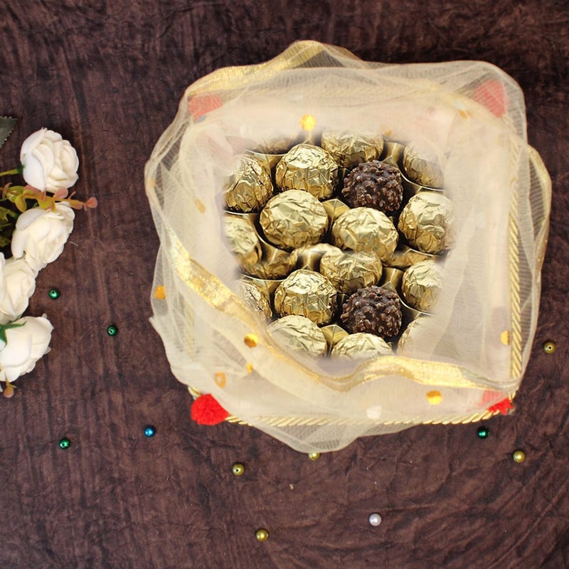 Boxo سلة هدايا فارغة مع شبكة هدايا زفاف - 6 قطع - Image 2