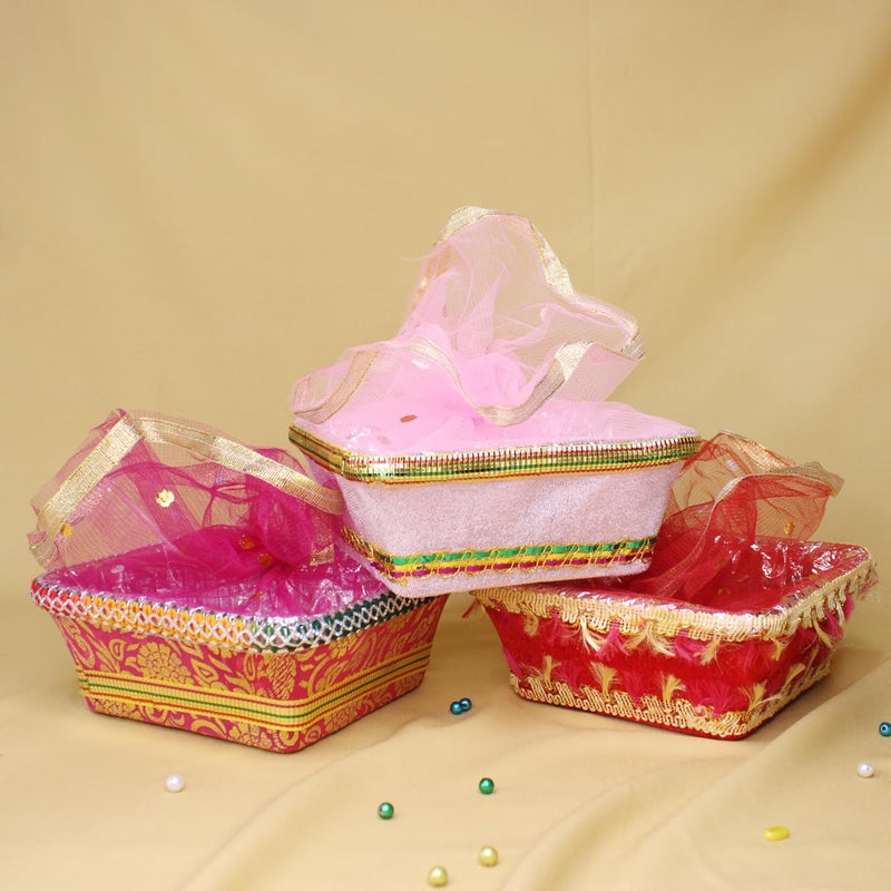 Boxo سلة هدايا فارغة مع شبكة هدايا زفاف - 6 قطع - Image 5