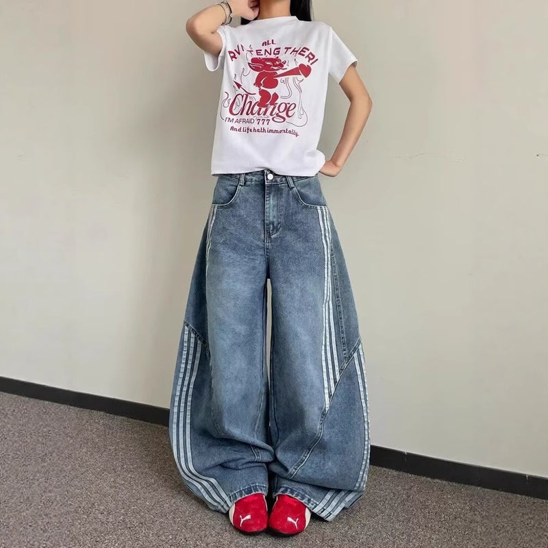 Unisex Classic Denim Jeans Loose Fit Daily Outdoor Wear - Image 1