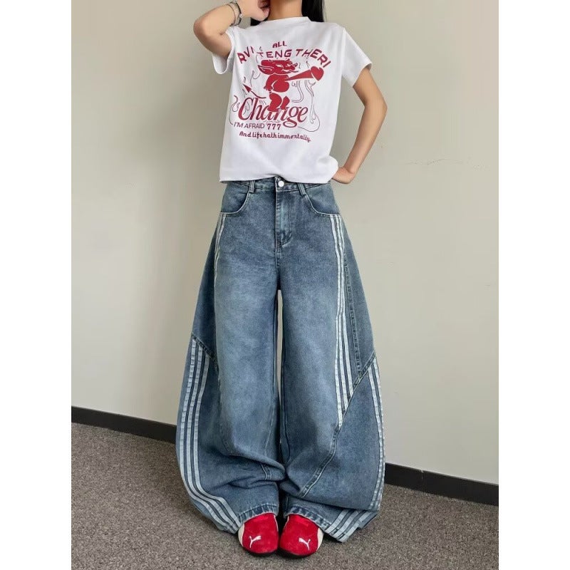 Unisex Classic Denim Jeans Loose Fit Daily Outdoor Wear - Image 3