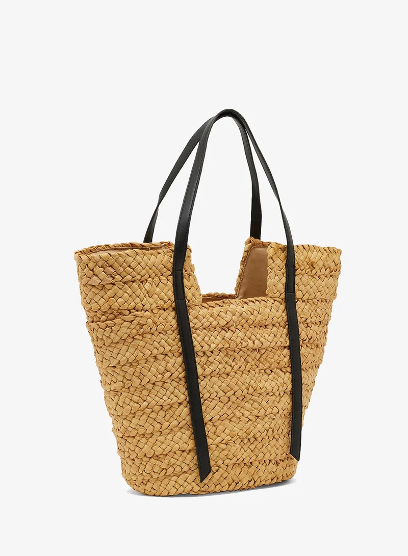 ELLA Beige raffia tote bag for Women | Best Price UAE