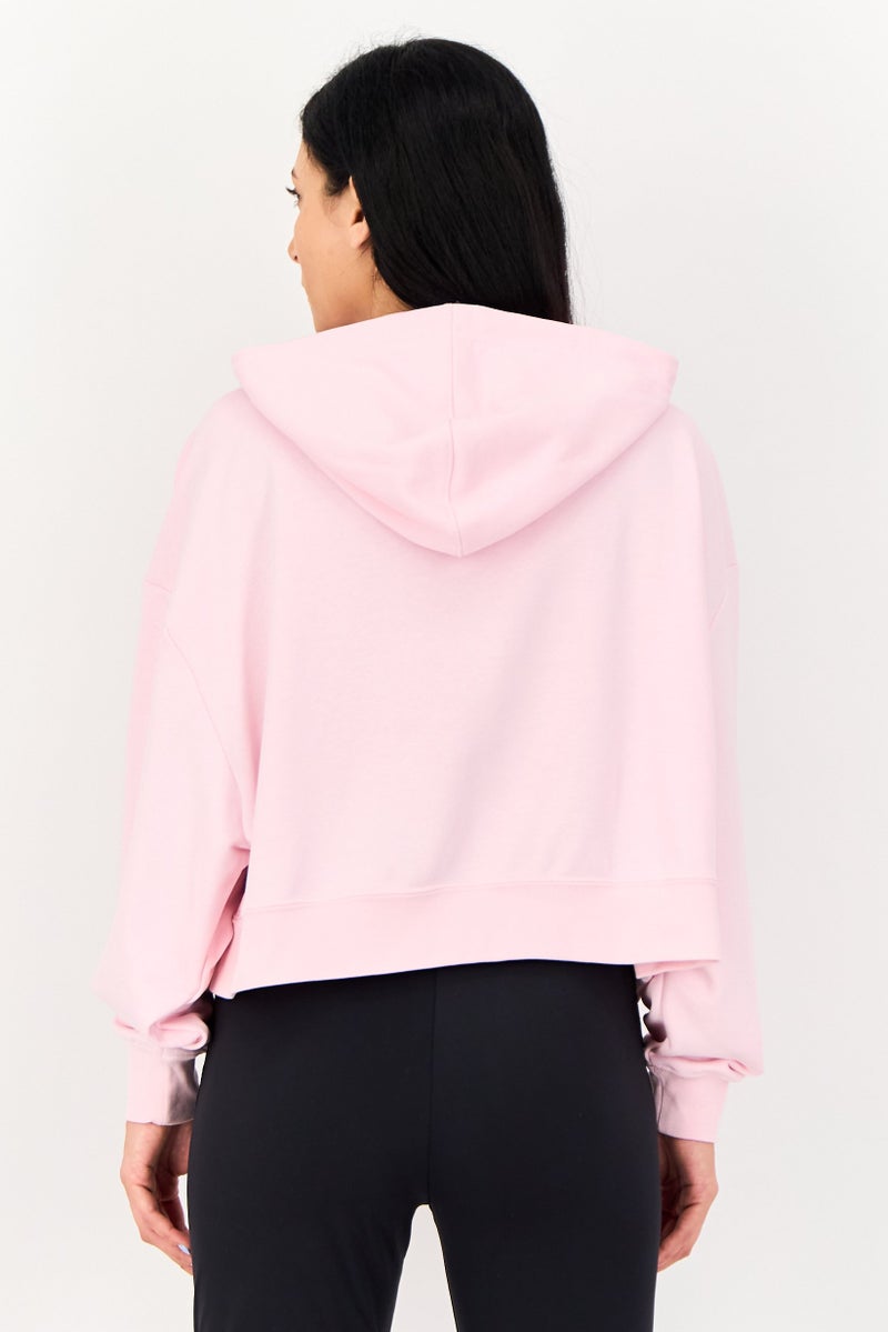 Nike هودي خارجي طويل الأكمام للنساء بحجم كبير، وردي - Image 3