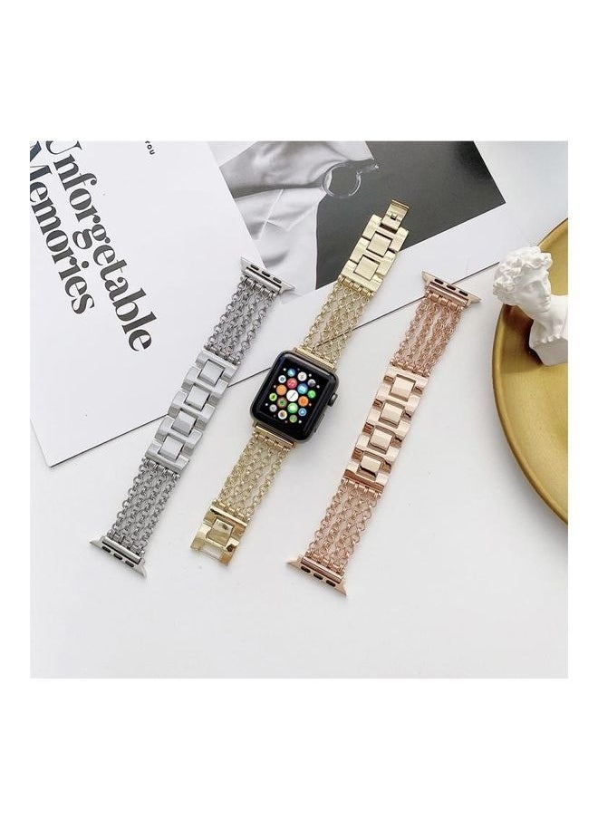 NIBEMINENT - Replacement Strap For Apple Watch Series Gold - Image 1