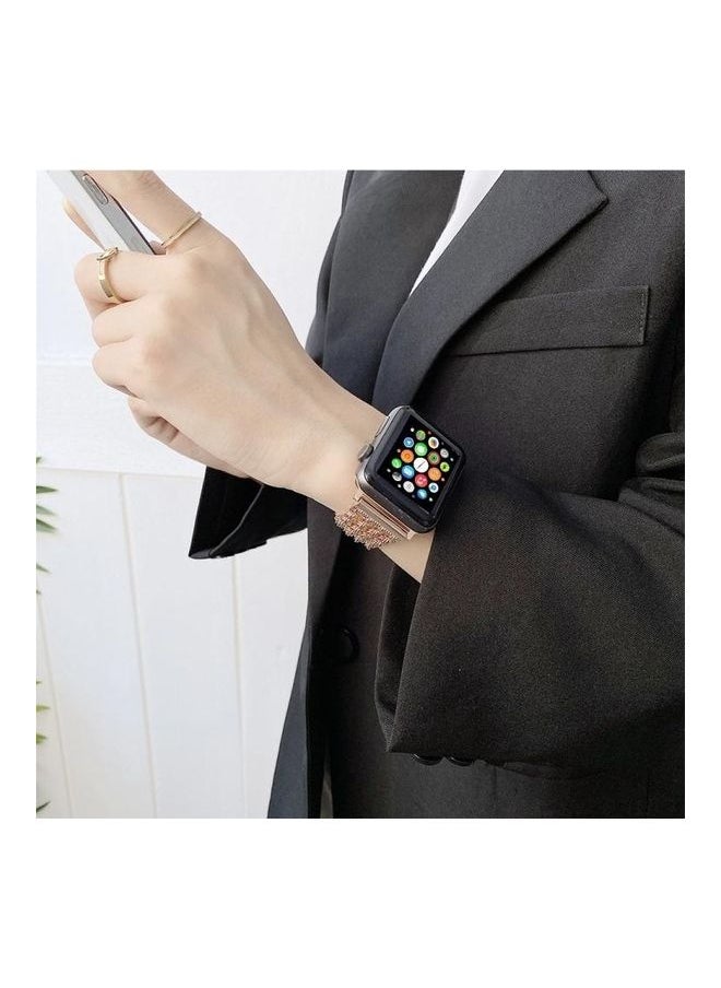 NIBEMINENT - Replacement Strap For Apple Watch Series Gold - Image 1