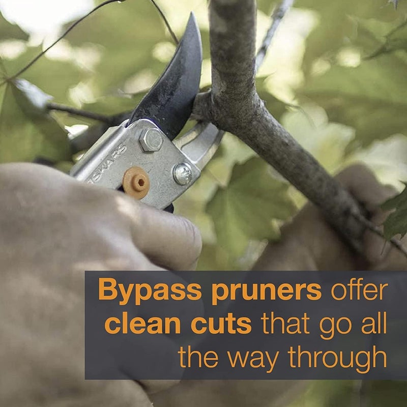 Fiskars Pro All-Steel Bypass Hand Pruning Shears, Hardened Precision-Ground Steel Blade, Self-Cleaning Sap Groove and Beveled Hook, Non-Slip Grips with Locking Mechanism, approx 10 in Long - Image 2
